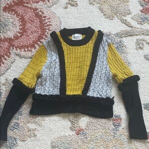 For Love And Lemons Mustard, Gray, and Black Sweater